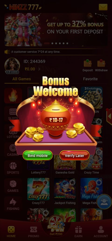 Winzz 777 Game – Download & Get 100% Cash Bonus 3